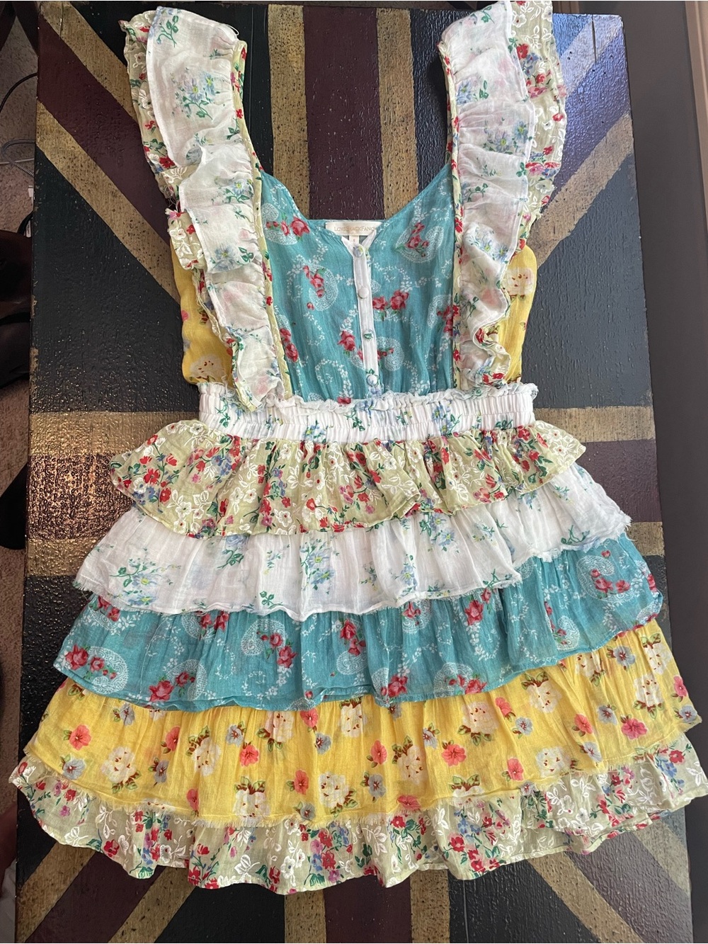 LoveShackFancy Phyllis mini dress Tiered Ruffle Mini Dress EUC size 4 - Picture 3 of 4